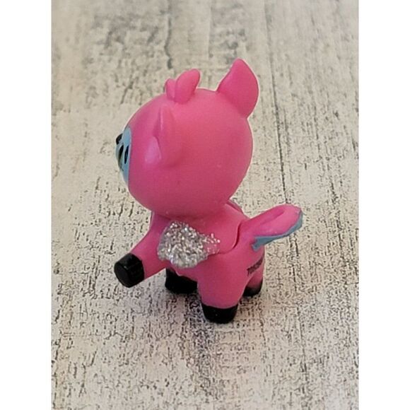 Mini pink blue glitter deer doll accessory pet toy figure - Picture 2 of 4